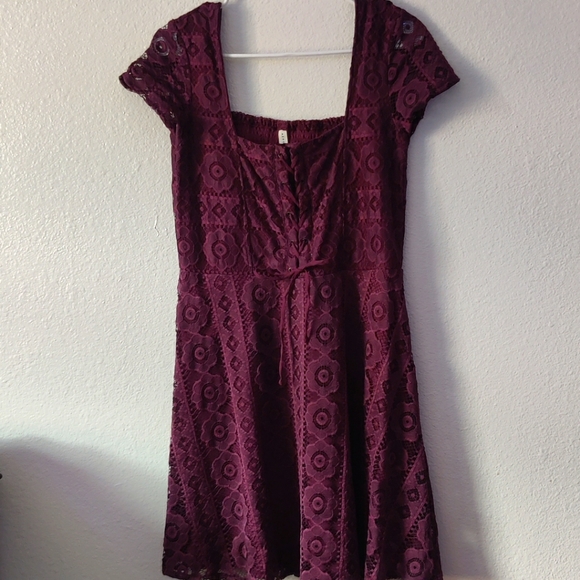 Purple Boho/Faux Corset Dress - Picture 2 of 6